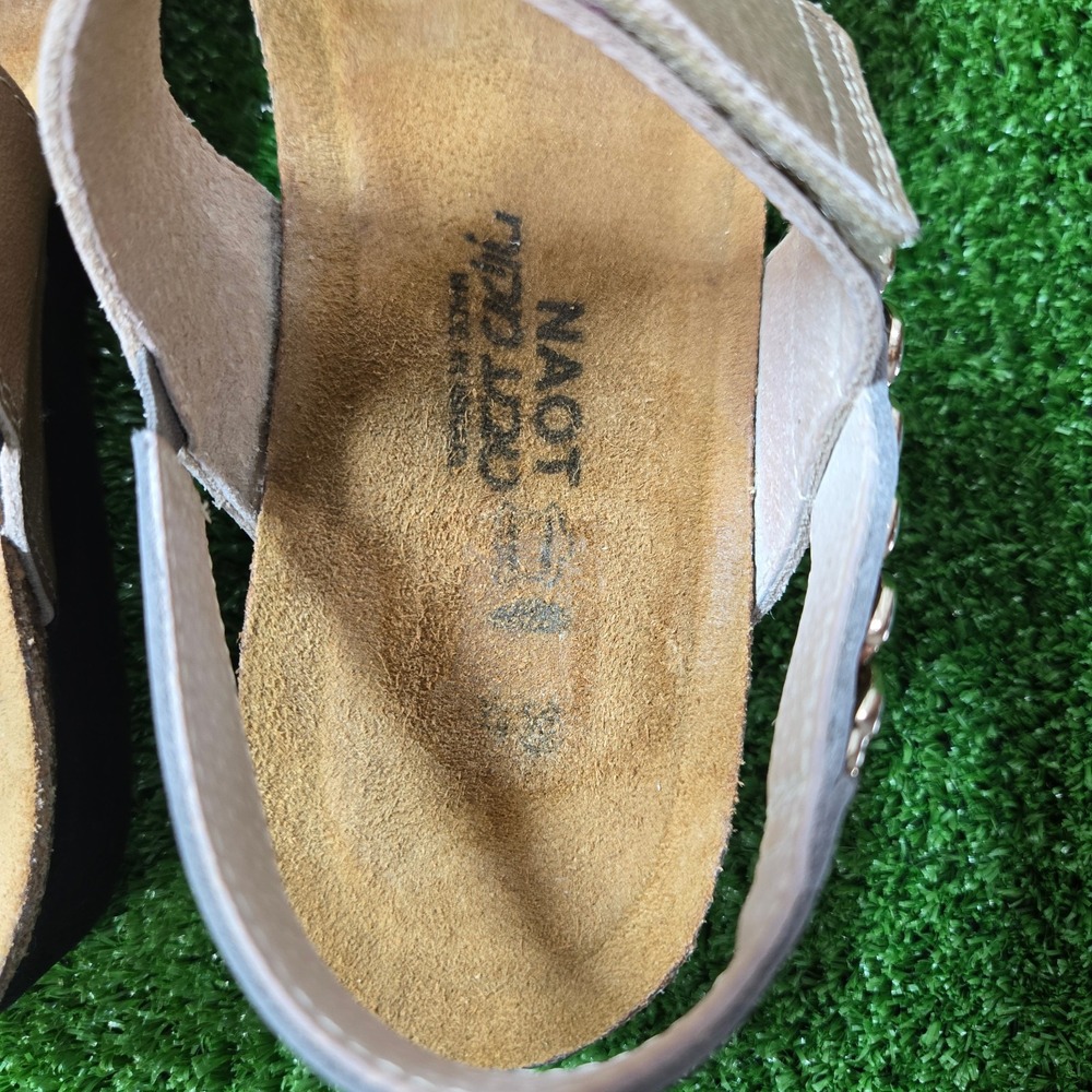 NOAT Eliana Leather Sandals Womens size EU 38 U.S. 7 White & Tan - Picture 5 of 9